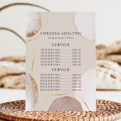 Menu Tarif de Service Luxe Aquarelle Abstraite Or