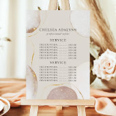 Menu Tarif de Service Luxe Aquarelle Abstraite Or