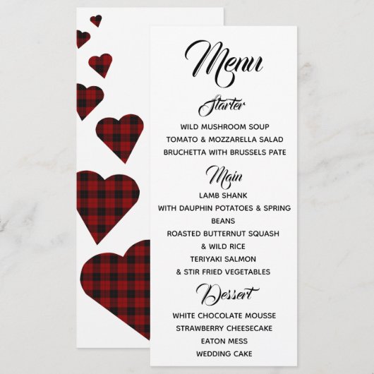 Menu Tartan rouge (Devant / Derrière)