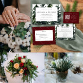 Menu Tartan Russe Forêt Plaid Rouge Noir Vert Blanc