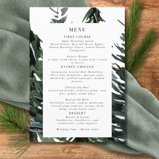 Menu Tartan Russe Forêt Plaid Rouge Noir Vert Blanc