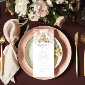 Menu Tea Party d'anniversaire Elegant Pastel