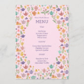 Menu Tea Party Fête des mariées jolie couleur PERSONNAL (Devant)