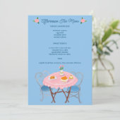 Menu Tea Party Roses Cute CUSTOM (Debout devant)