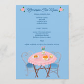 Menu Tea Party Roses Cute CUSTOM (Devant)