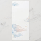 Menu Teddy Bear Blue Balloons Blue Bow Clouds Baby Boy (Dos)