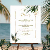 Menu Teken van de Tropische Foliage Gold Wedding B Poster