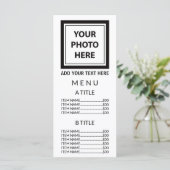 Menu Télécharger une photo et ajouter du texte - Simple (Debout devant)