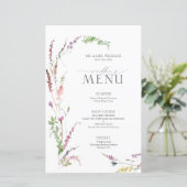 Menu tendance Fleur sauvage Floral Mariage (Debout devant)