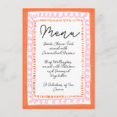 Menu Tendance Orange et Rose Squiggle Wavy Border  (Devant)