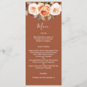 Menu Terracott Boho Fall Floral Mariage (Devant)