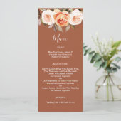 Menu Terracott Boho Fall Floral Mariage (Debout devant)