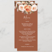 Menu Terracott Boho Fall Floral Mariage (Devant / Derrière)