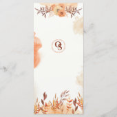 Menu Terracotta Boho Floral Automne Élégant Rustique (Dos)