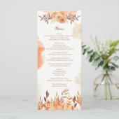 Menu Terracotta Boho Floral Automne Élégant Rustique (Debout devant)