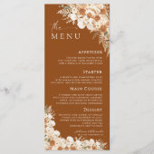 Menu Terracotta Boho Pampas Grass Mariage Floral (Devant)