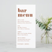 Menu Terracotta Bold Retro Typographie Mariage Bar (Debout devant)