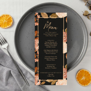 Menu Terracotta Burange Orange Black Boho Mariage