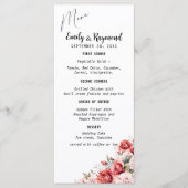 Menu Terracotta Burgundy Blush Floral Wedding (Devant)