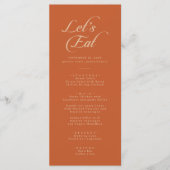 Menu Terracotta Calligraphie Merci et Mariage (Devant)