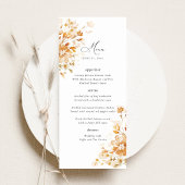 Menu Terracotta Floral Elegant Wedding Reception Dinner