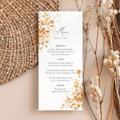 Menu Terracotta Floral Elegant Wedding Reception Dinner