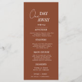 Menu Terracotta Minimale Un Jour Avant Le Dîner De Répé (Devant)