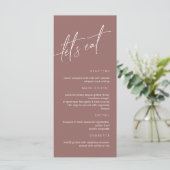 Menu Terracotta Minimalist Wedding (Staand voorkant)