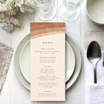 Menu Terracotta Ombre | Mariage Boho minimaliste<br><div class="desc">Cartes de menu mariage d'aquarelle douce en terre cuite, faisant partie de notre collection de papeterie mariage d'aquarelle moderne teintée à la trempe. Avec des tons neutres écrus à la rouille à l'orange brûlé, rappelant les déserts d'argile, appliqué dans des traits peints de lavement à l'aquarelle riche, assorti au texte...</div>