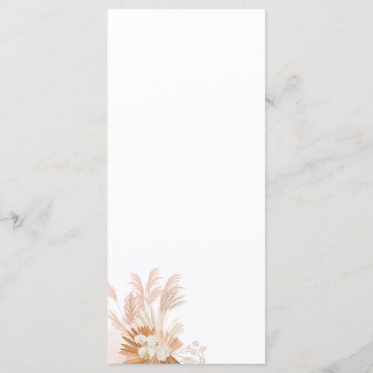 Menu Terracotta Pampas Mariage botanique en herbe (Dos)