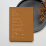 Menu Terracotta Simple Mariage moderne simple<br><div class="desc">Terracotta Simple Plaque Moderne Menu Mariage</div>