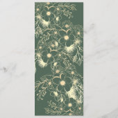 Menu Terracotta Vert Olive et Fleurs Mariage Or (Dos)