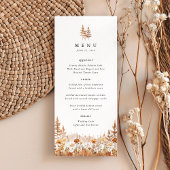 Menu Terracotta Wildflower Mountain Wedding Reception