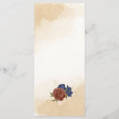 Menu terre cuite bleu marine fleuri mariage (Dos)