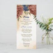 Menu terre cuite bleu marine fleuri mariage (Debout devant)
