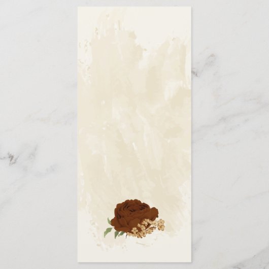 Menu terre cuite tonalité de terre mariage vert fleuri (Dos)