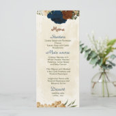 Menu terre cuite tonalité marine floral vert mariage (Debout devant)