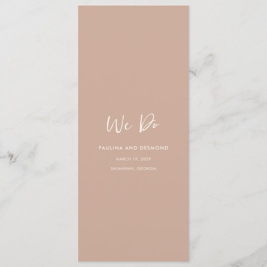 Menu Terre moderne Neutre Mariage simple (Dos)