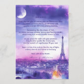 Menu + texte charmant Amour Éternel (Dos)
