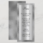 Menu Texture de faux argent brillant et feuille de sati (Devant / Derrière)