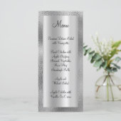Menu Texture de faux argent brillant et feuille de sati (Debout devant)