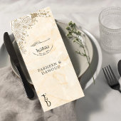 Menu Texture de marbre dentelle florale Mariage musulma