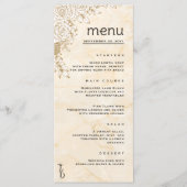 Menu Texture de marbre dentelle florale Mariage musulma (Devant)