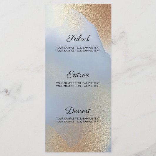 Menu Texture or Arrière - plan bleu (Dos)