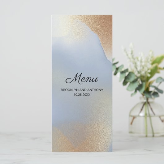 Menu Texture or Arrière - plan bleu (Debout devant)