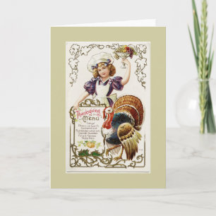 menu Thanksgiving Blanco Wenskaart
