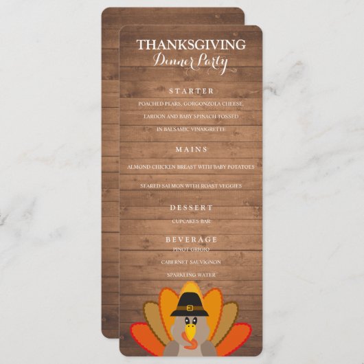 Menu Thanksgiving Dinner Party modèle (Devant / Derrière)