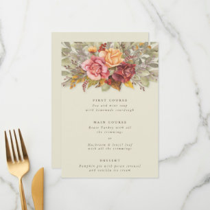 Menu Thanksgiving Floral Border Flat 3 Parcours