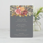 Menu Thanksgiving Floral Border Flat 3 Parcours (Debout devant)