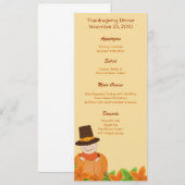 Menu Thanksgiving Turkey Day Gepersonaliseerd Kaart (Voorkant / Achterkant)